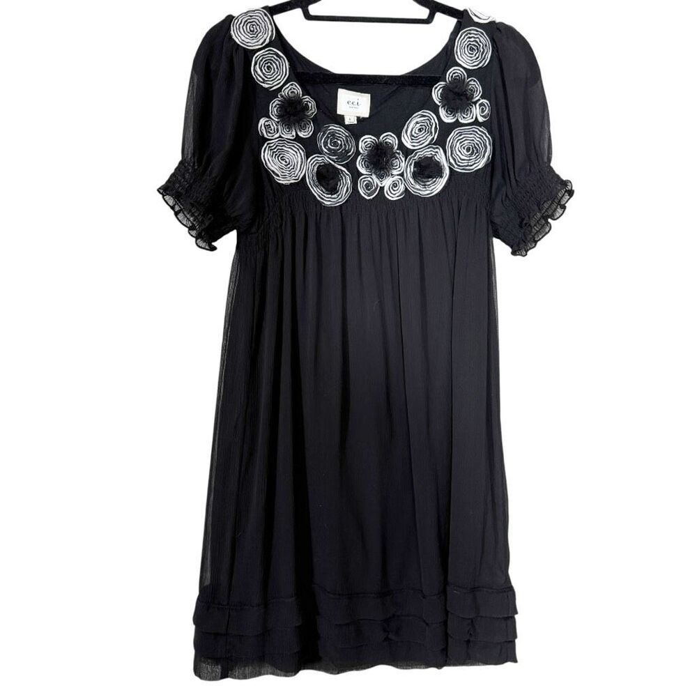 Eci New York Chiffon Whimsigoth Empire Waist Fairycore Babydoll Dress Size 6